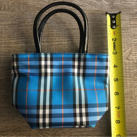 ✨RARE Burberry Mini Tote Blue Check Bag - Picture 4 of 8
